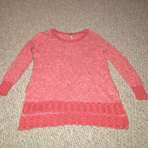Free People Coral Crew Neck Sweater